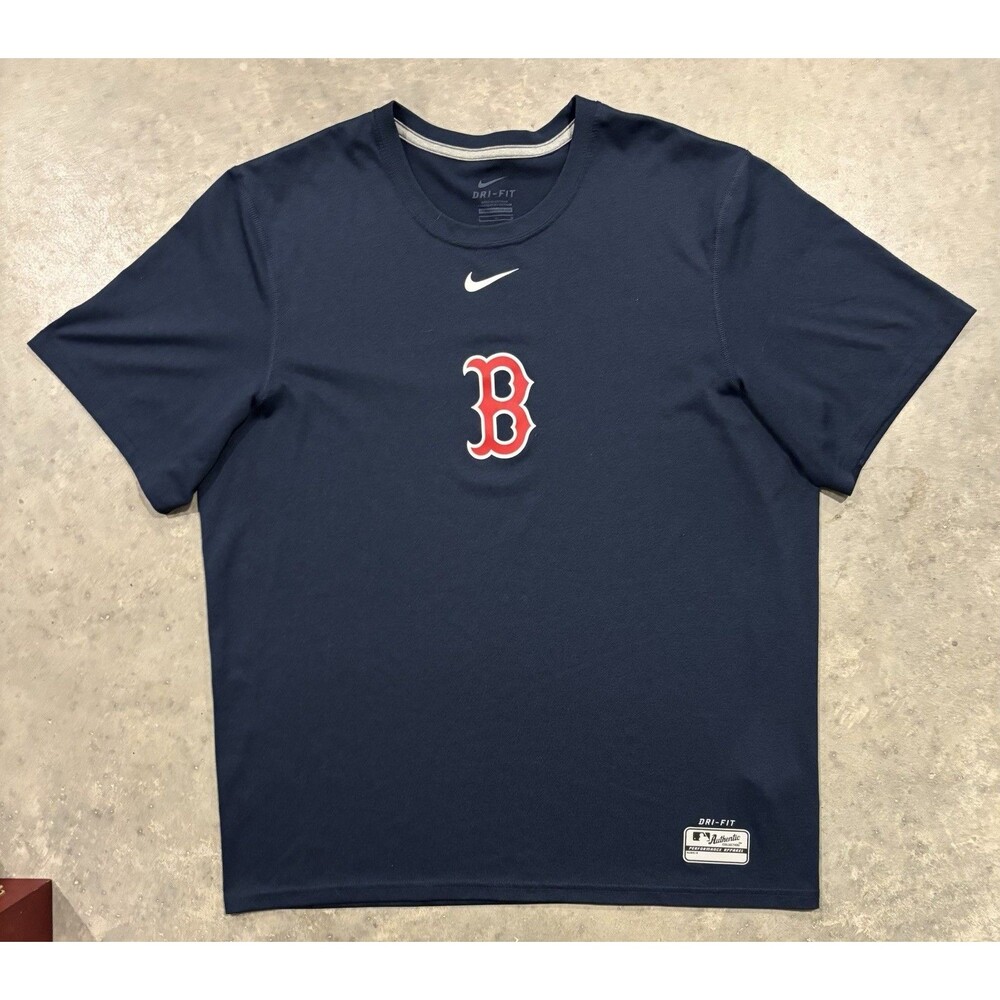 Nike Dri-Fit Boston Red Sox Navy Tee Shirt Men’s Large L Authentic Collection